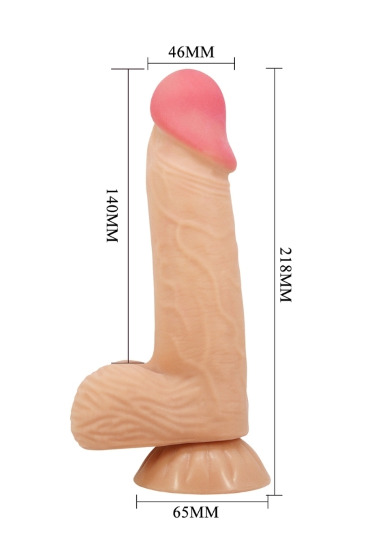 Lisle 8.1 İnç Kıkırdak Yapılı Gerçek Deri Yapılı Dildo - Görsel 2