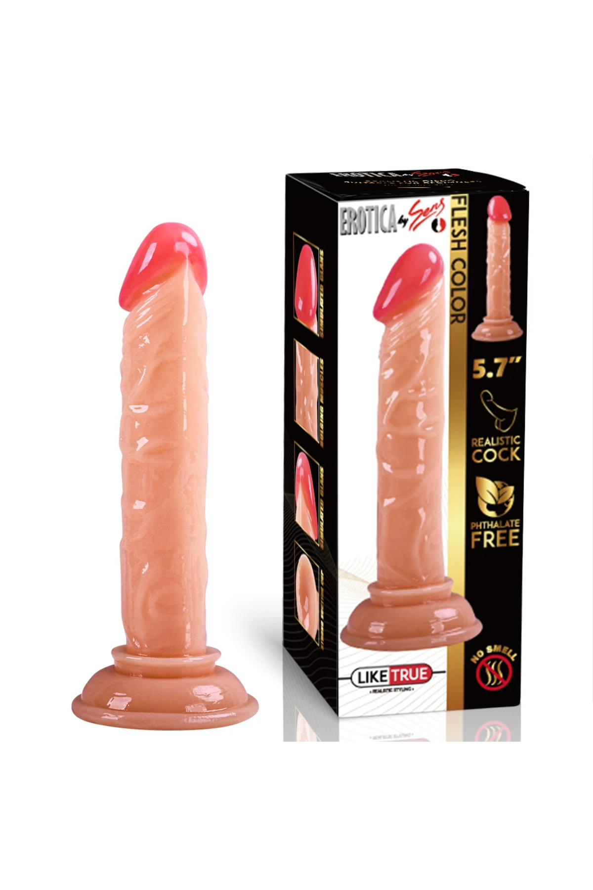 UNIQUE Realistik Dokuda Mini Dildo Vantuzlu Gerçekçi Yapay Penis 14 CM
