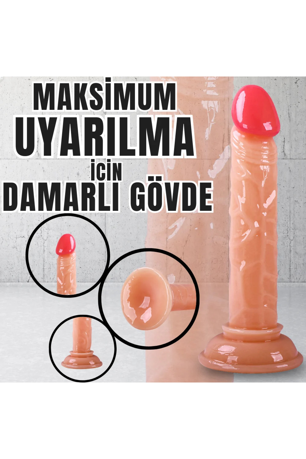 UNIQUE Realistik Dokuda Mini Dildo Vantuzlu Gerçekçi Yapay Penis 14 CM - Görsel 3