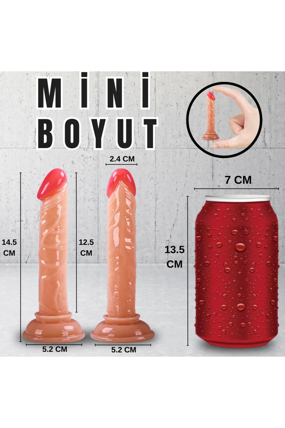 UNIQUE Realistik Dokuda Mini Dildo Vantuzlu Gerçekçi Yapay Penis 14 CM - Görsel 8