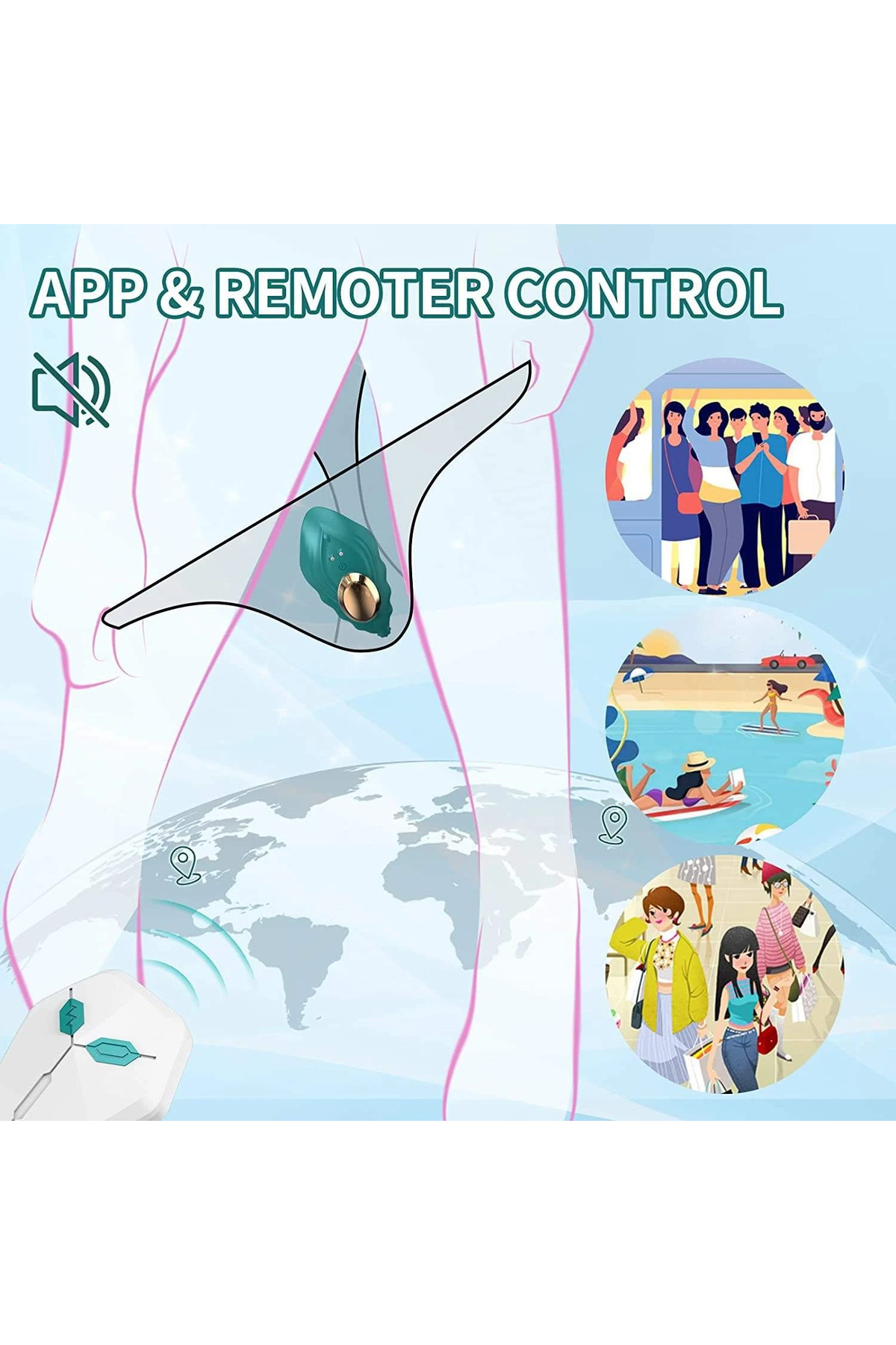 PRIME TOYS Telefon Kontrollü Manyetik Klipsli Külot İçi Giyilebilir Panty App 3 in 1 Vibratör - Görsel 4