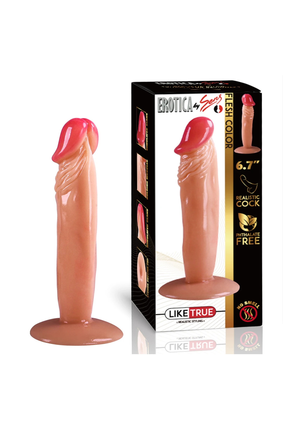UNIQUE Realistik Dokuda Dildo Vantuzlu Gerçekçi Yapay Penis 17 CM