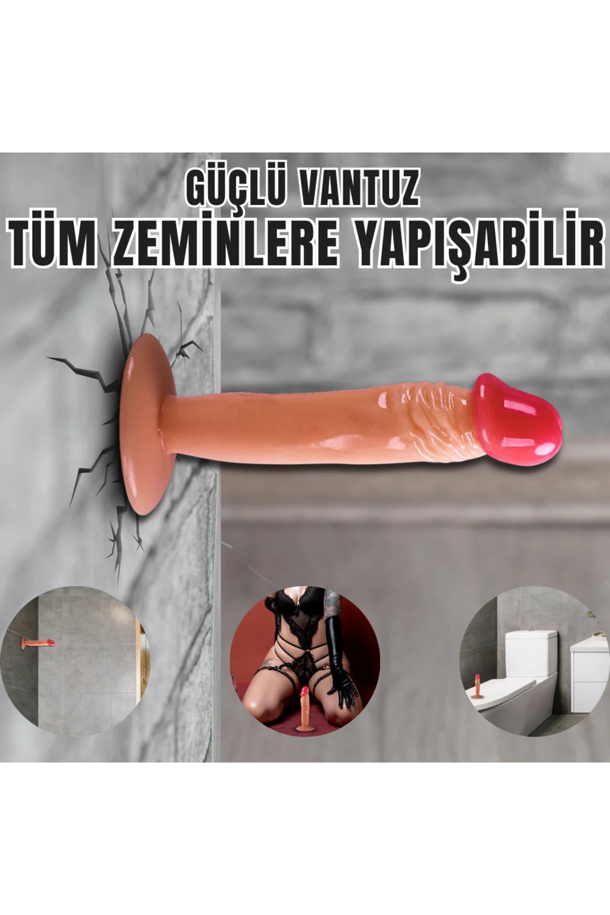 UNIQUE Realistik Dokuda Dildo Vantuzlu Gerçekçi Yapay Penis 17 CM - Görsel 5