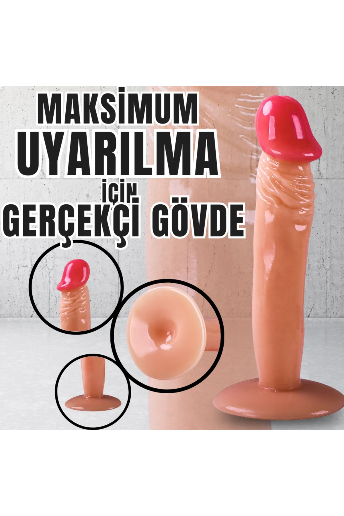 UNIQUE Realistik Dokuda Dildo Vantuzlu Gerçekçi Yapay Penis 17 CM - Görsel 6