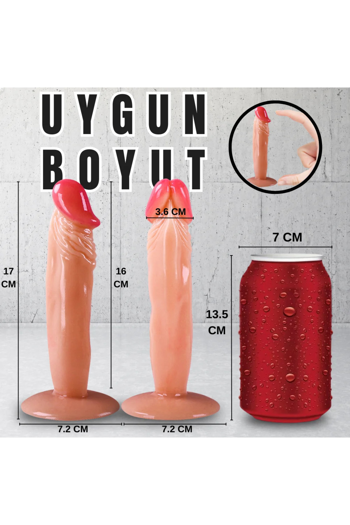 UNIQUE Realistik Dokuda Dildo Vantuzlu Gerçekçi Yapay Penis 17 CM - Görsel 8