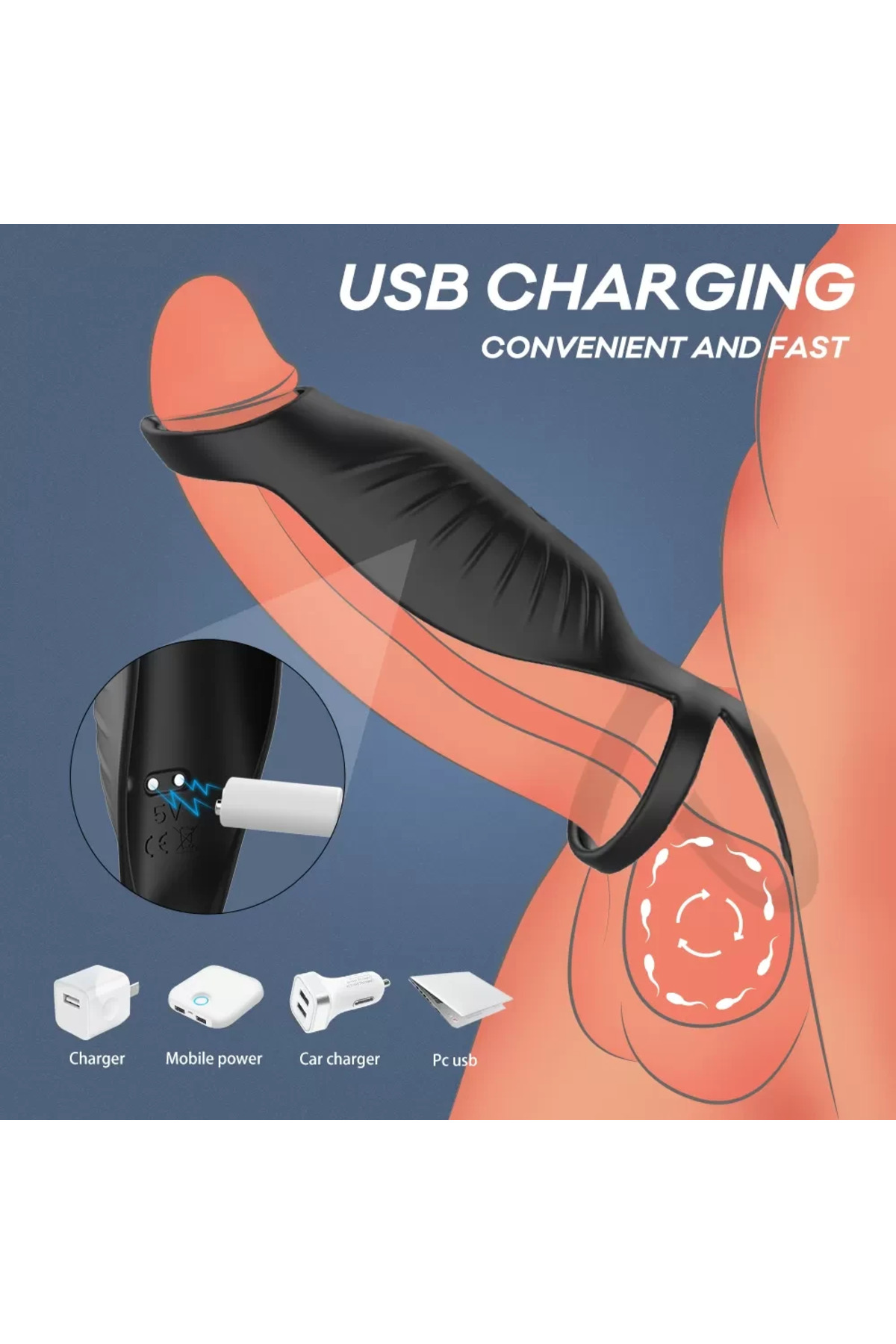 Carnivore Şarjlı G Nokta Uyarıcı Penis Kılıfı Güçlü Titreşimli Testis Halkalı Vibratör Penis Yüzüğü - Görsel 4