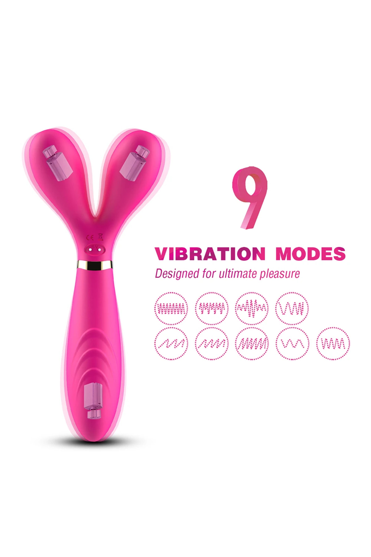 PRIME TOYS Y-Wand Şarjlı Güçlü Titreşimli Bükülebilir G Nokta ve Klitoris Uyarıcı Masaj Vibratör - Görsel 3