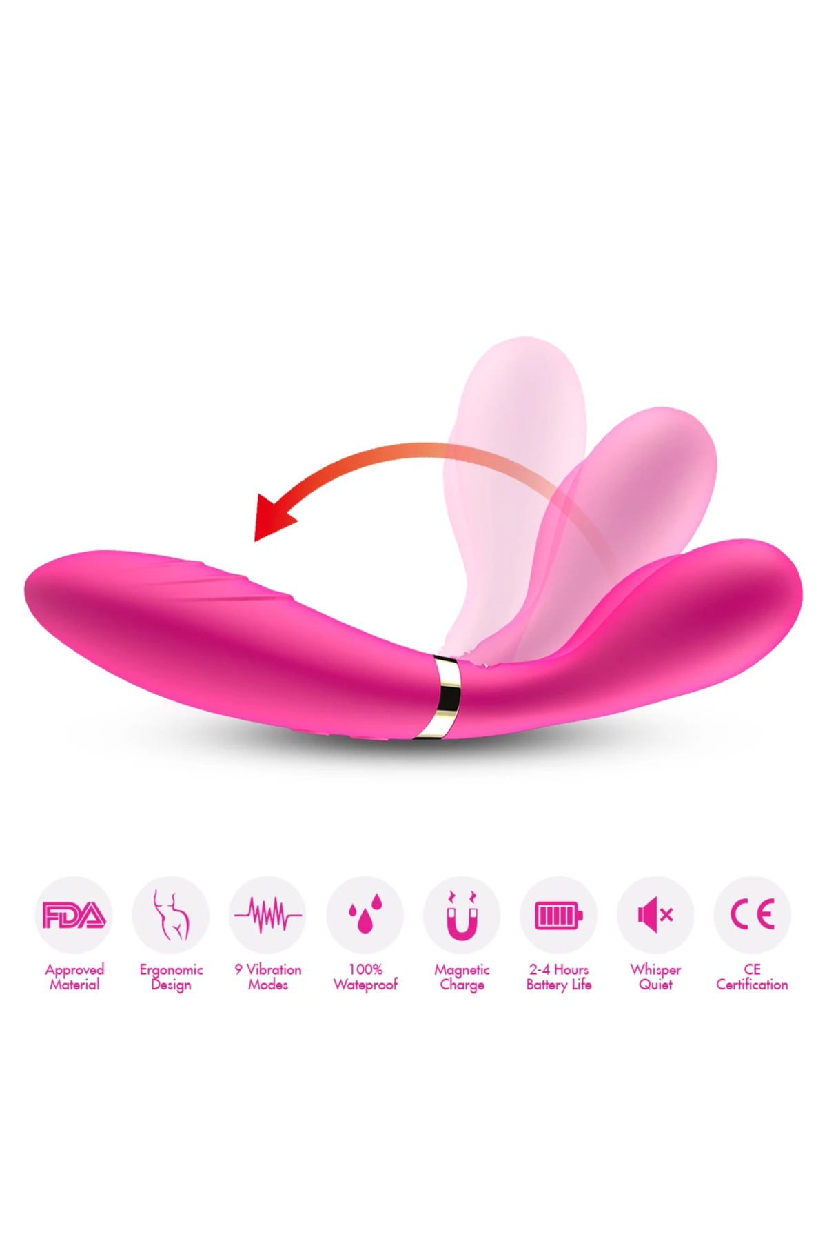 PRIME TOYS Y-Wand Şarjlı Güçlü Titreşimli Bükülebilir G Nokta ve Klitoris Uyarıcı Masaj Vibratör - Görsel 4