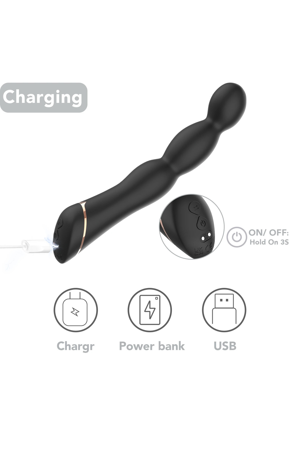 PRIME TOYS Knot Şarjlı G Nokta ve Klitoris Uyarıcı Boğumlu Anal Vibratör - Görsel 4