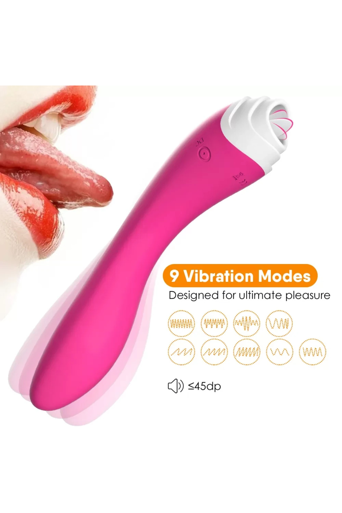 FAIRYLAND 9+9 Modlu Klitoris ve G-Spot Uyarıcı 2 in 1 Dil Vibratör - Pembe - Görsel 2