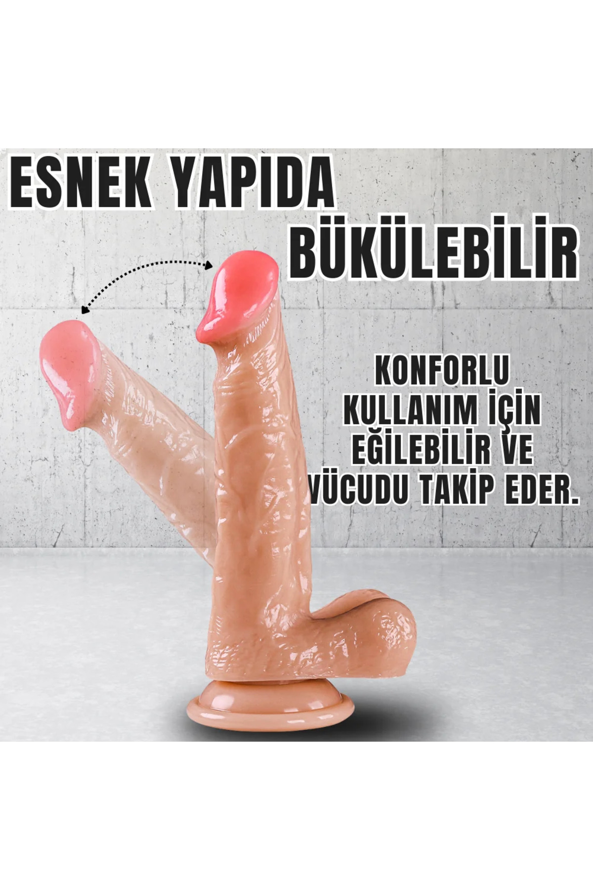 UNIQUE Realistik Dokuda Damarlı Dildo Vantuzlu Gerçekçi Yapay Penis 18 CM - Görsel 5