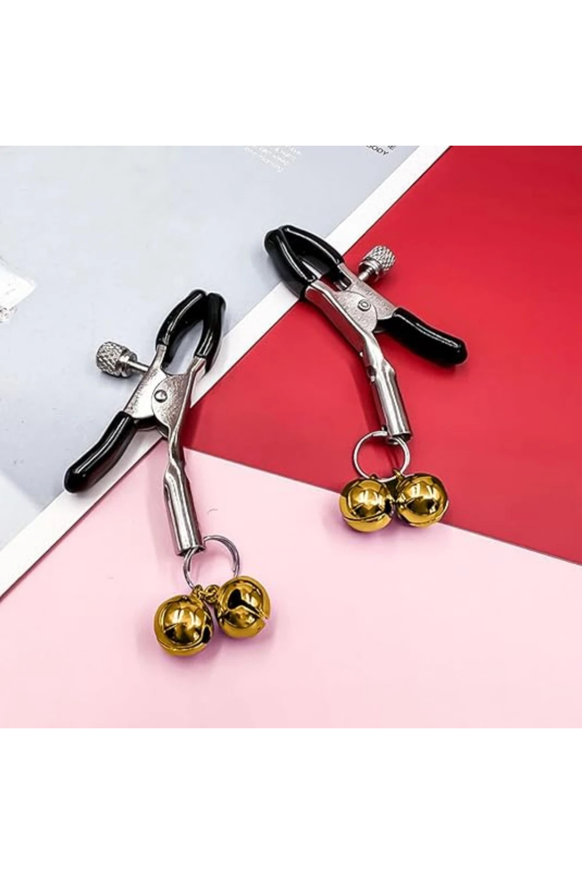 Sarı Zilli Göğüs Uyarıcı Meme Ucu Klipsi Nipple Clamps With Yellow Bell - Görsel 2