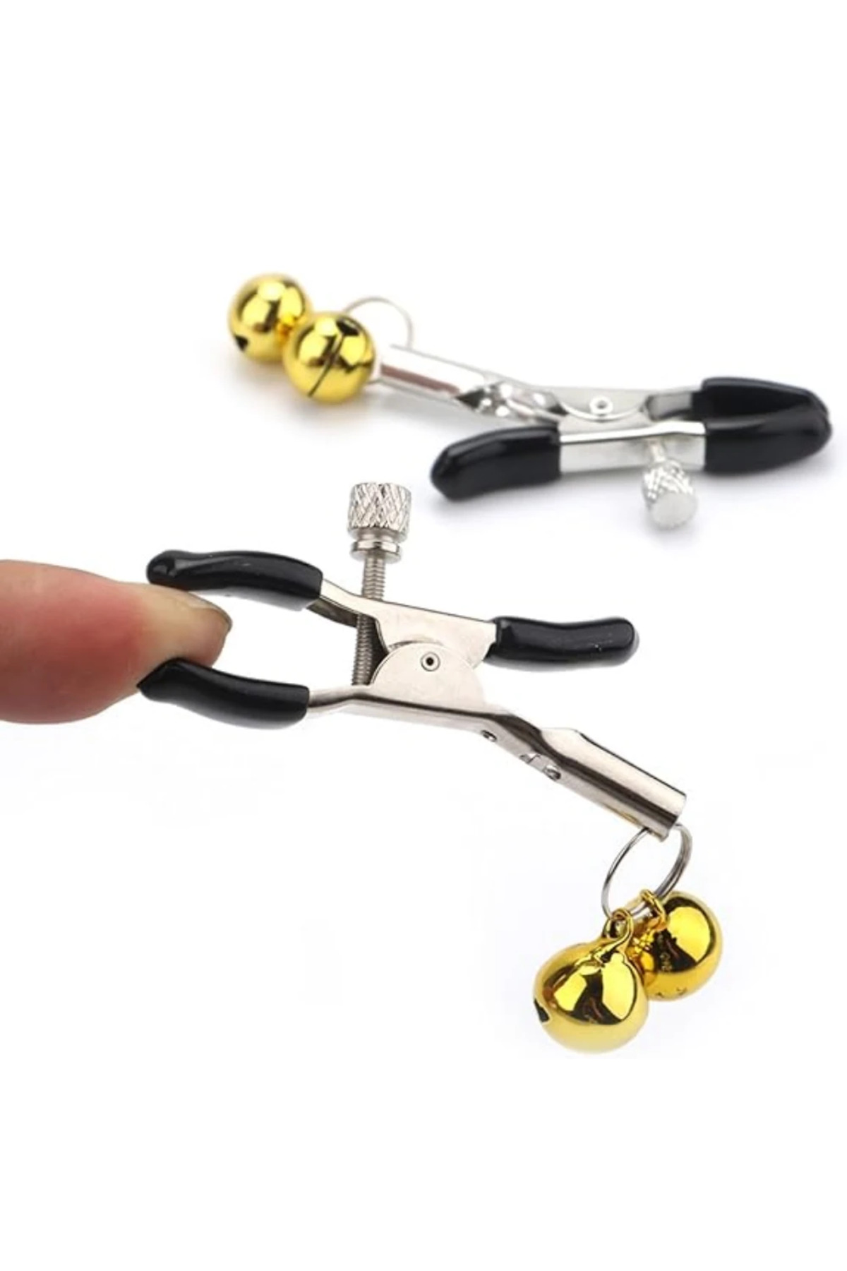 Sarı Zilli Göğüs Uyarıcı Meme Ucu Klipsi Nipple Clamps With Yellow Bell - Görsel 4