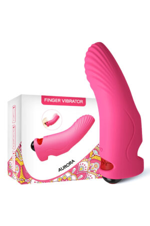 PRIME TOYS Aurora Şarjlı G Nokta ve Klitoris Uyarıcı Parmağa Takılabilir Mini Vibratör - Pembe