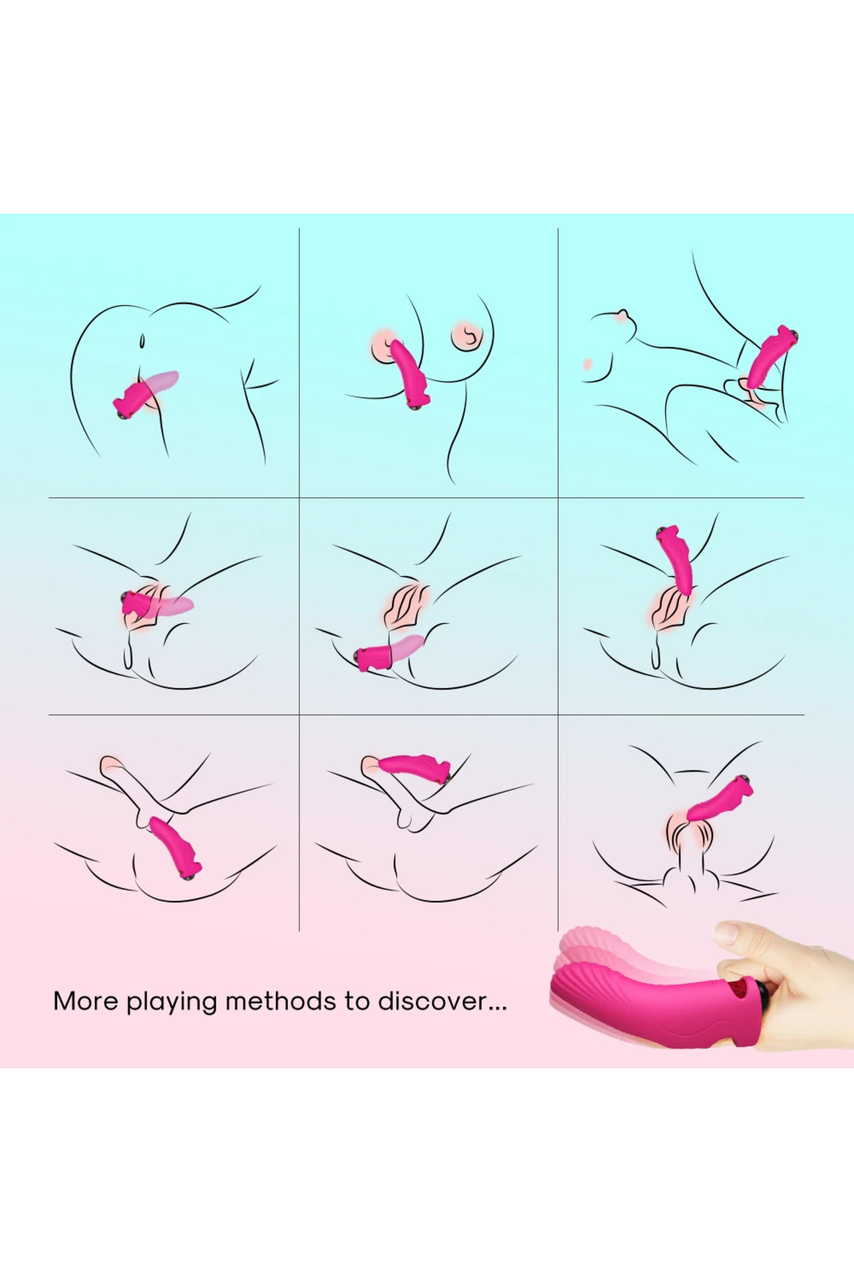 PRIME TOYS Aurora Şarjlı G Nokta ve Klitoris Uyarıcı Parmağa Takılabilir Mini Vibratör - Pembe - Görsel 2