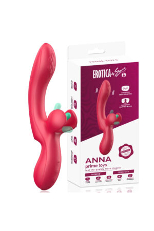 PRIME TOYS Anna Şarjlı 2 in 1 Klitoris G Nokta Uyarıcı Titreşimli Çırpma Hareketli Kavisli Vibratör