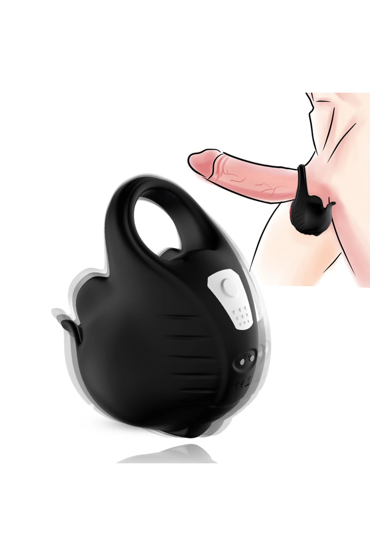 PRIME TOYS Lock Şarjlı Kablosuz Kumandalı Testis Masaj Vibratörü Güçlü Titreşimli Penis Yüzüğü