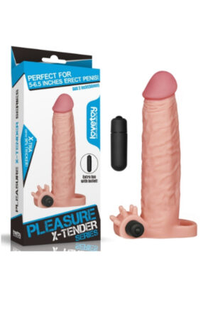 X-TENDER Realistik Titreşimli Uzatmalı Penis Kılıfı