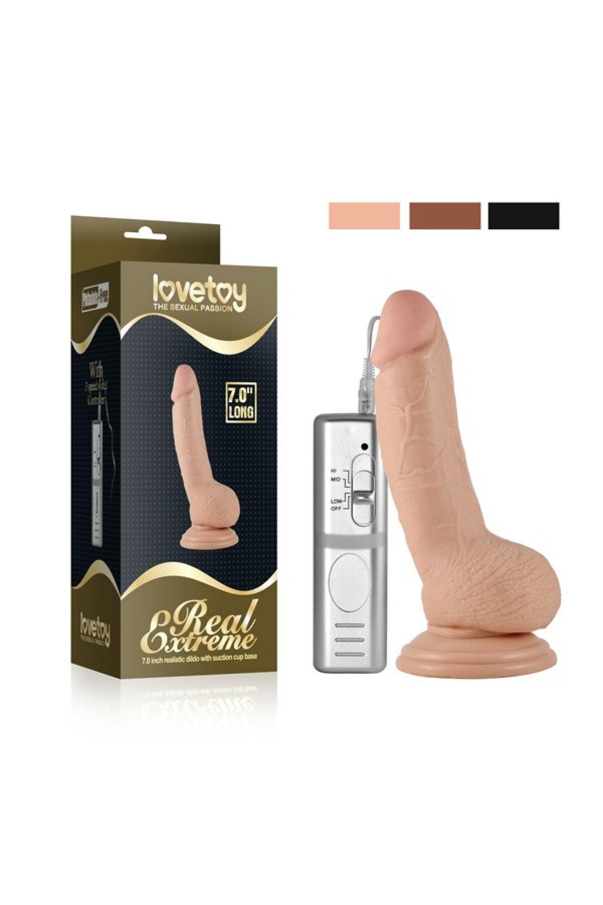 Lovetoy Real Extreme Titreşimli Realistik Vibratör Penis 18 cm