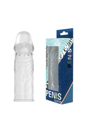 Sleeve Damarlı Uzatmalı Şeffaf Silikon Penis Kılıfı Kristal Dildo