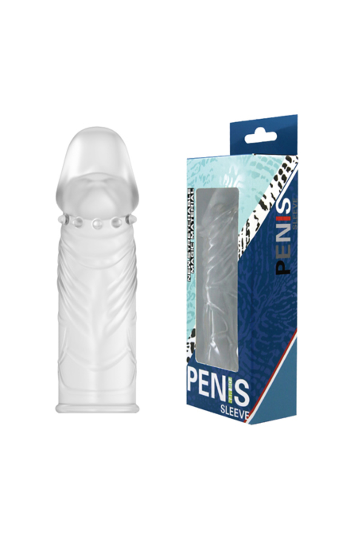Sleeve Damarlı Uzatmalı Şeffaf Silikon Penis Kılıfı Kristal Dildo