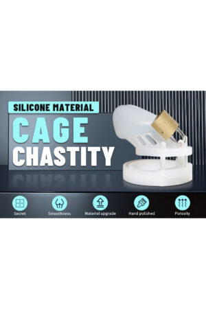 Silikon Beyaz Penis Kilidi Erkek Bekaret Cihazı Chastity Cock Cage Küçük Boy Penis Esaret Kafesi