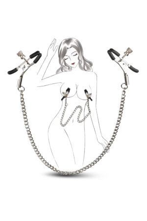 Nipple Clamps with Chain 30 CM Paslanmaz Çelik Zincirli Göğüs Uyarıcı Kolyeli Meme Ucu Klipsi