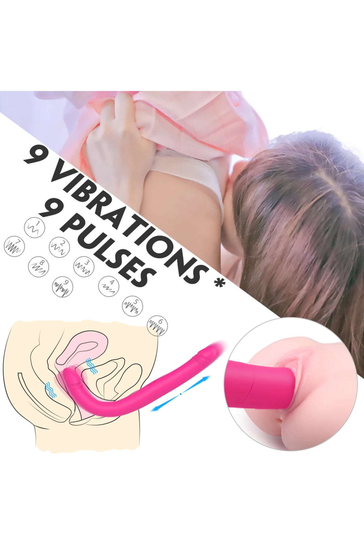 Barnett Şarjlı Otomatik İleri Geri Hareketli ve Titreşimli Strapless Çift Yönlü Yapay Penis Vibratör - Görsel 4