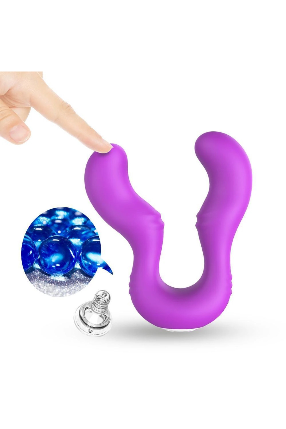 SERAPH PRO Kablosuz Kumandalı Strapless Çift Taraflı G Spot Çatal Vibratör - Mor - Görsel 6
