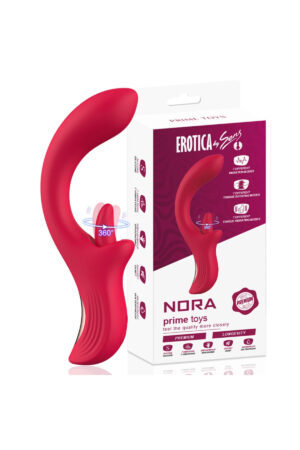 PRIME TOYS Nora Şarjlı 2 in 1 Klitoris G Nokta Uyarıcı Dönen Dil Hareketli Kavisli Vibratör