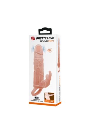 5 cm Dolgulu 10 Hız Titreşimli Süper Realistik Penis Kılıfı