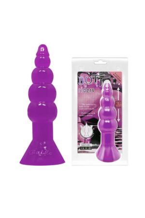 Boğumlu 17 CM Silikon Anal Plug Vantuzlu Anal Tıkaç Dildo