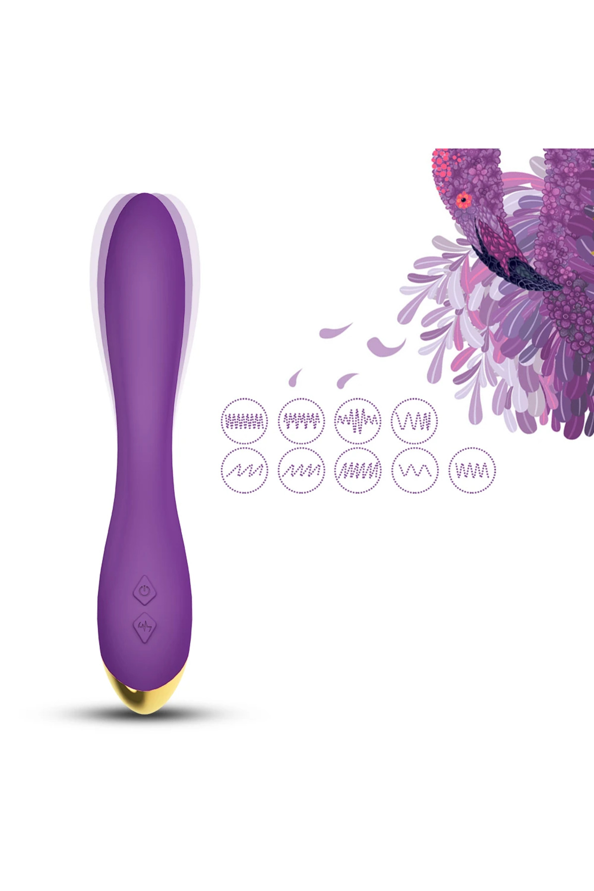 PRIME TOYS Flamingo Şarjlı Esnek G Spot Uyarıcı Çok Açılı Vibratör - Mor - Görsel 4