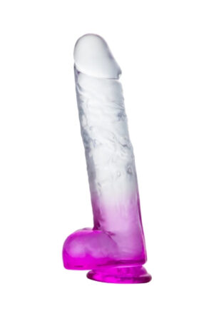 MYST COLOR Dildo Realistik Jel Dokuda Vantuzlu Ultra Yumuşak Şeffaf Mor Yapay Penis