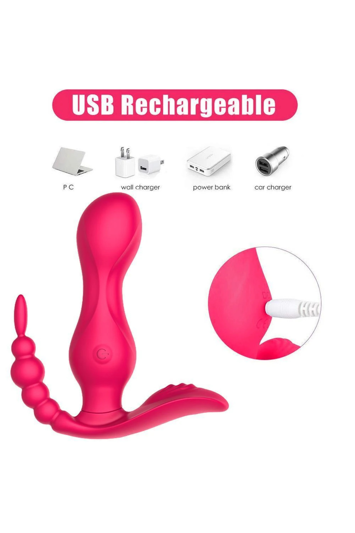 JAIN Kablosuz Kumandalı G-Spot Anal ve Klitoris Uyarıcı Külot İçi Giyilebilir 3 in 1 Vibratör - Görsel 6