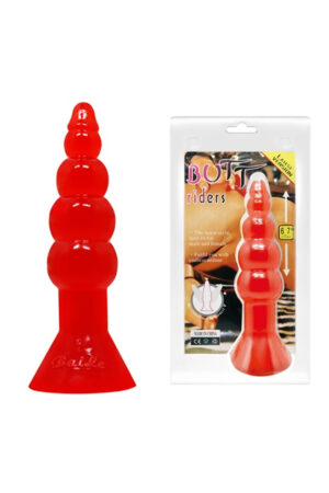 Boğumlu 17 CM Silikon Anal Plug Vantuzlu Anal Tıkaç Dildo