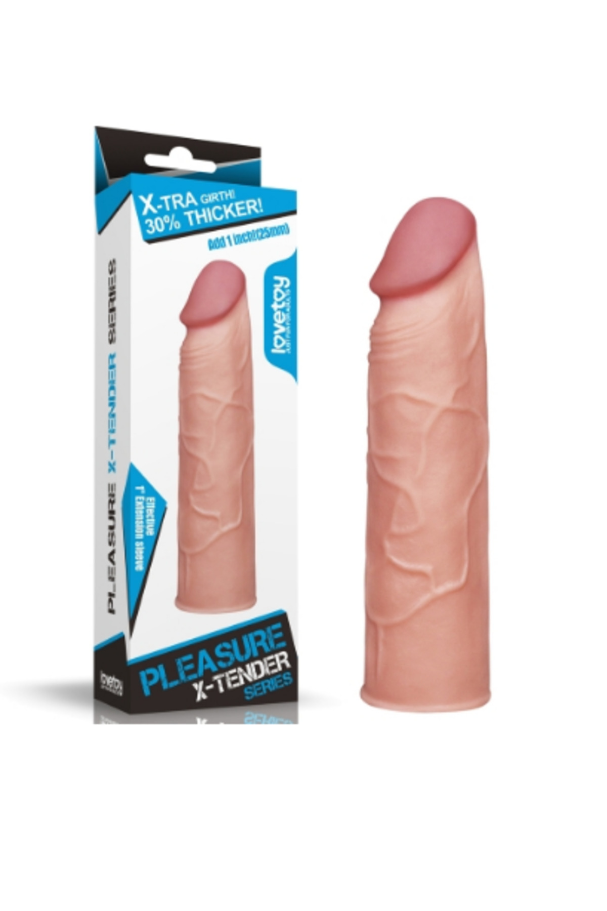 Pleasure Extender 3 CM Dolgulu Realistik Penis Kılıfı Prezervatif