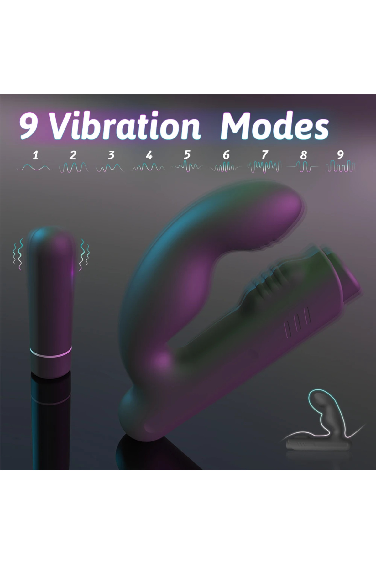 Gladiator Şarjlı Çıkarılabilir Bullet Motorlu 2 in 1 Perine ve Uyarıcı Vibratör - Görsel 3