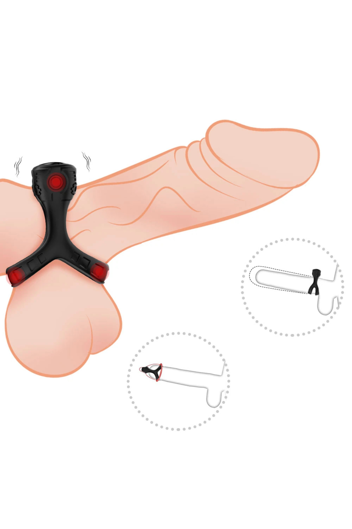 PRIME TOYS Rise Şarjlı Güçlü Titreşimli Su Geçirmez Klitoris Uyarıcı Testis ve Penis Yüzüğü - Görsel 3