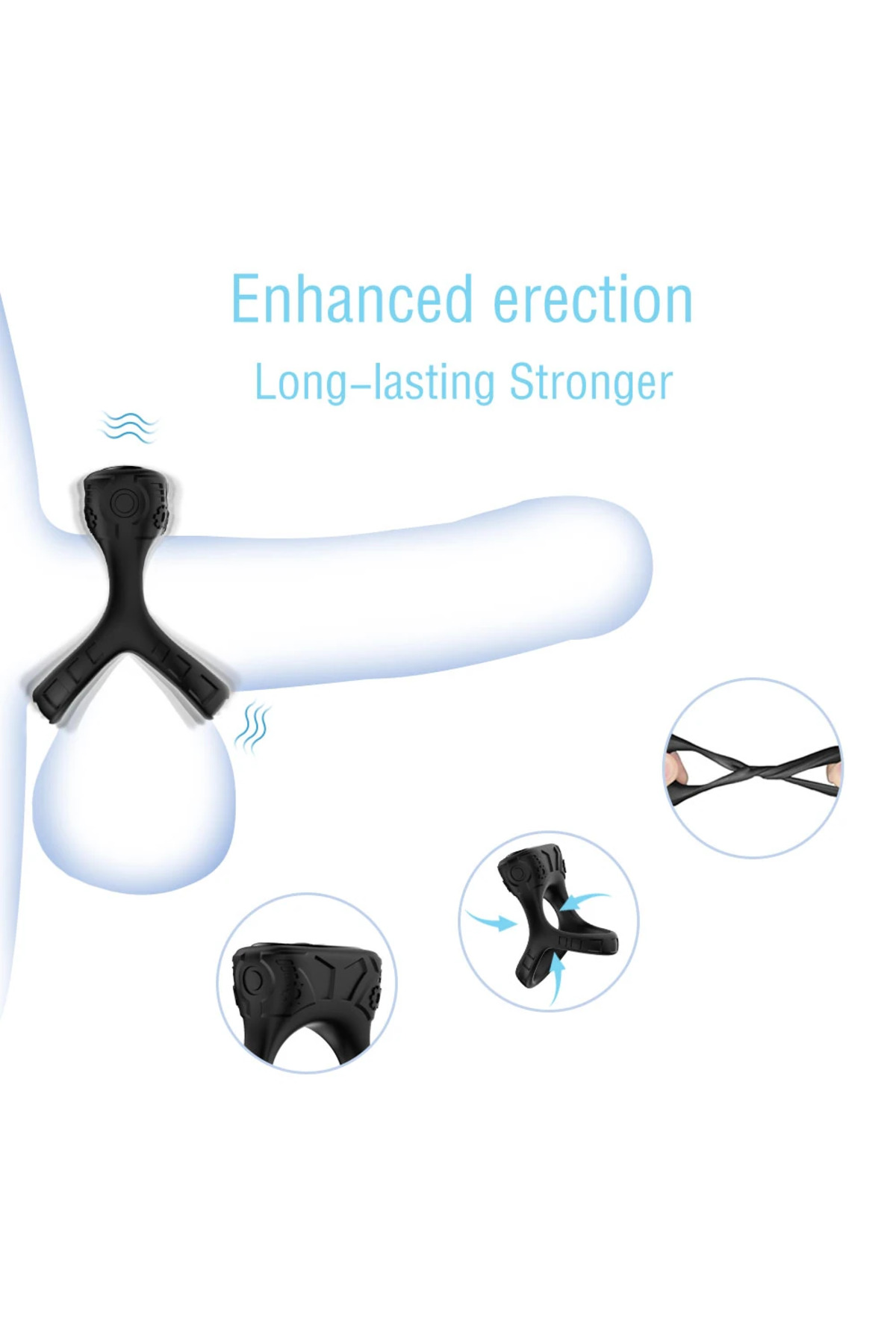 PRIME TOYS Rise Şarjlı Güçlü Titreşimli Su Geçirmez Klitoris Uyarıcı Testis ve Penis Yüzüğü - Görsel 4