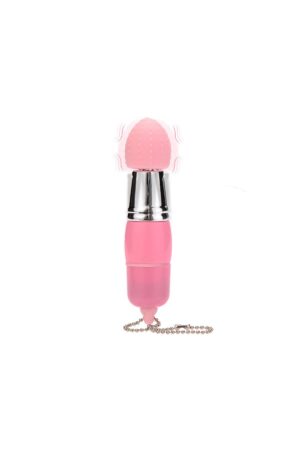 Mini Anahtarlık Vibratör – 3 Başlıklı Kompakt Masaj Cihazı Pembe