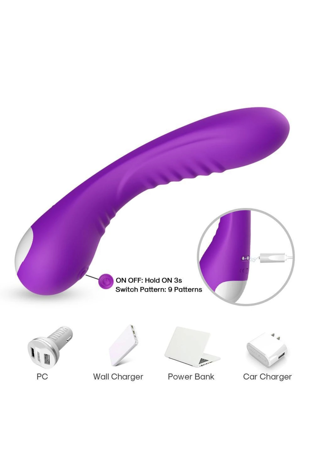 PRIME TOYS Brutal Manyetik Şarjlı G Nokta Uyarıcı Su Geçirmez Vibratör - Mor - Görsel 6