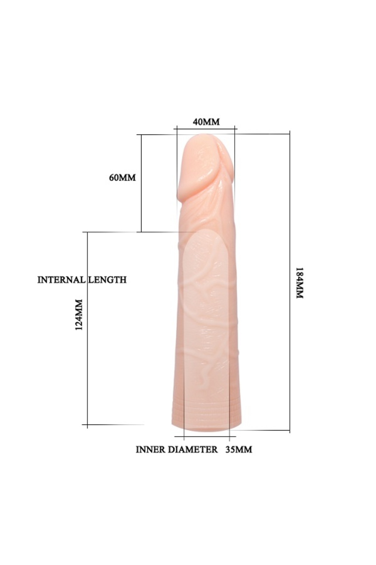 Big 6CM Dolgulu Realistik Penis Kılıfı Uzatmalı Prezervatif Dildo - Görsel 5