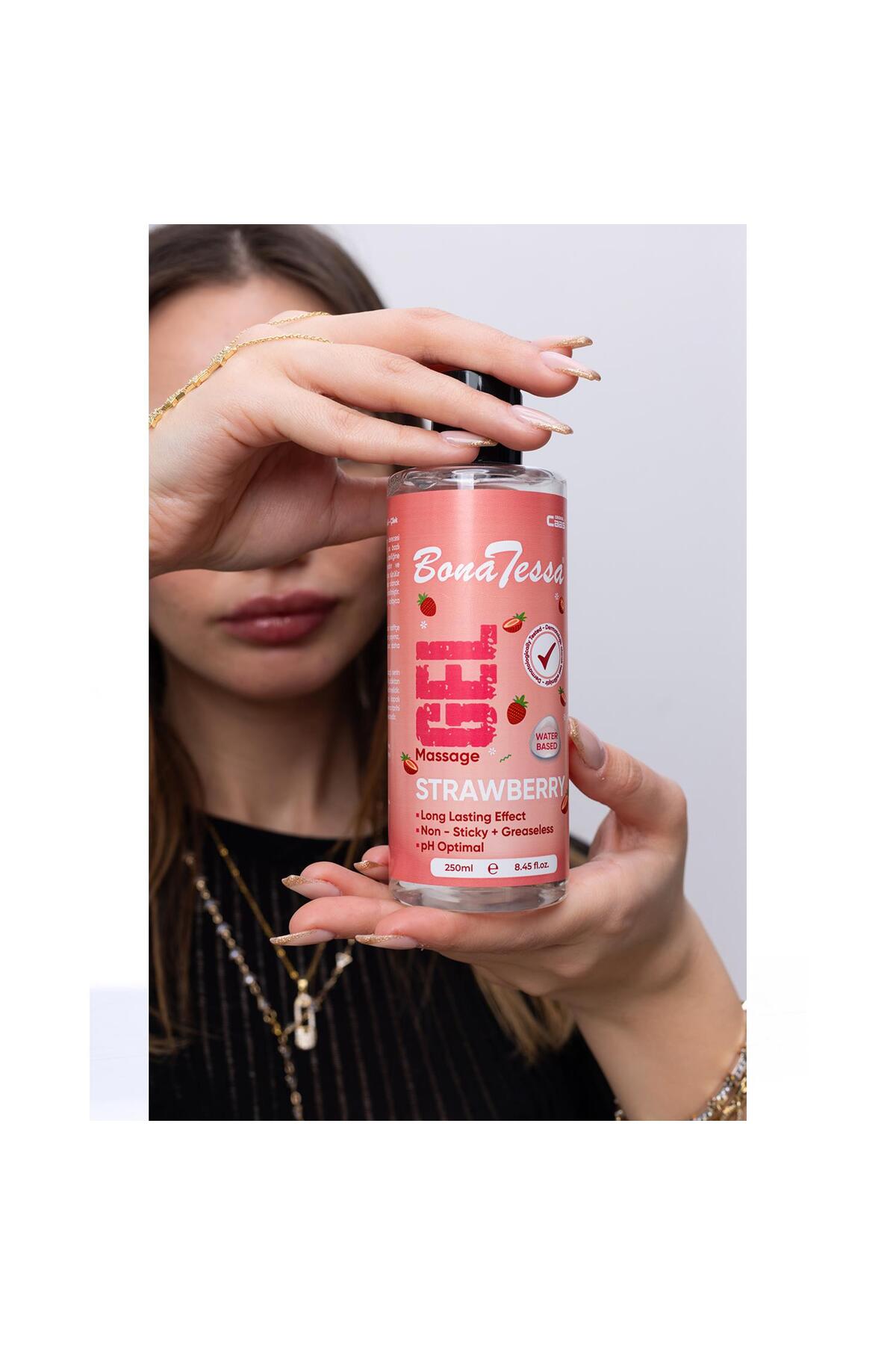 Bona Tessa Çilek Aromalı Masaj Jeli 250 ml - Görsel 4