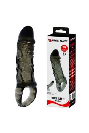 Breyden 16 CM Siyah Uzatmalı Silikon Penis Kılıfı Dildo