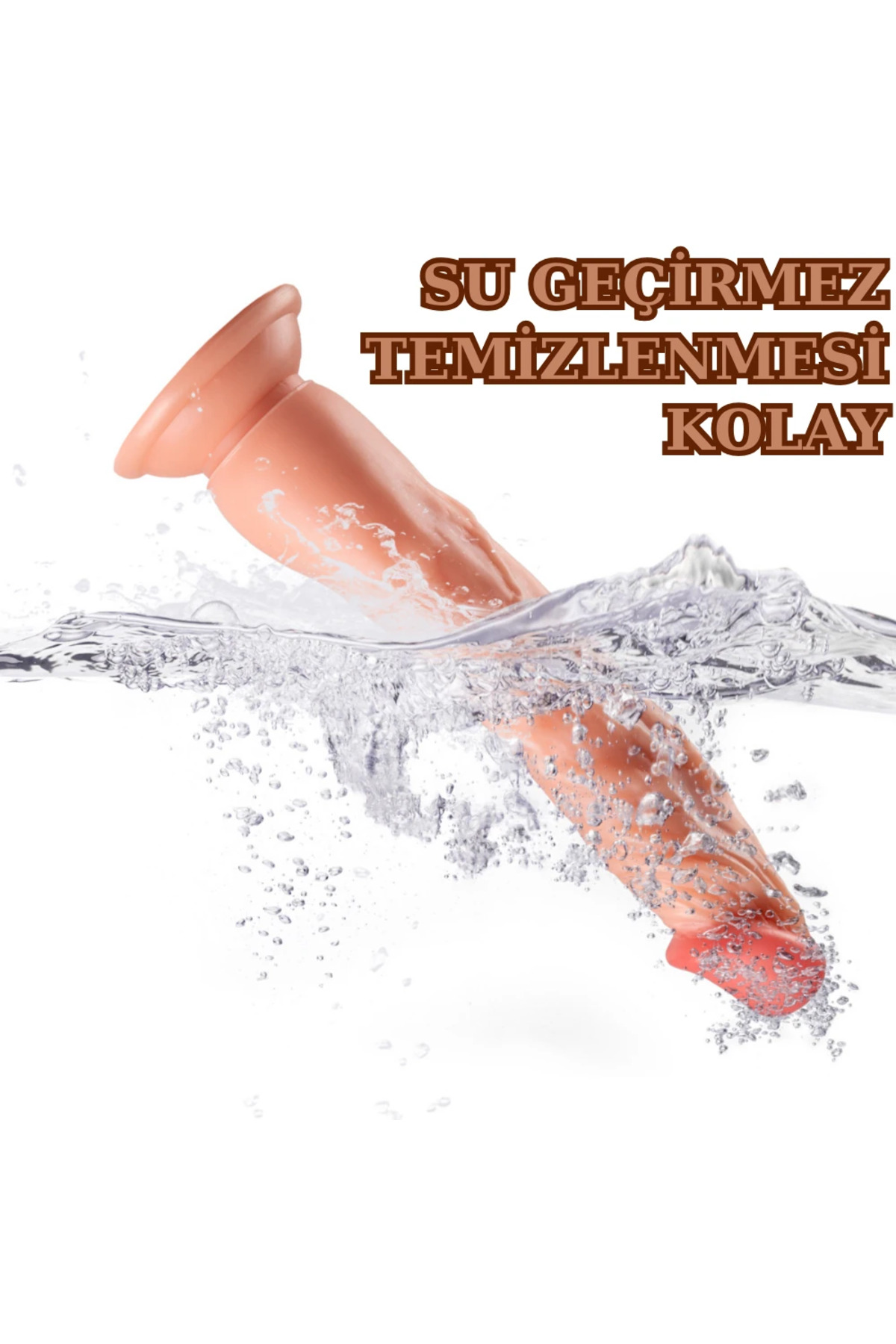 UNIQUE Realistik Dokuda Dildo Vantuzlu Damarlı Gerçekçi Yapay Penis 23 CM - Görsel 5
