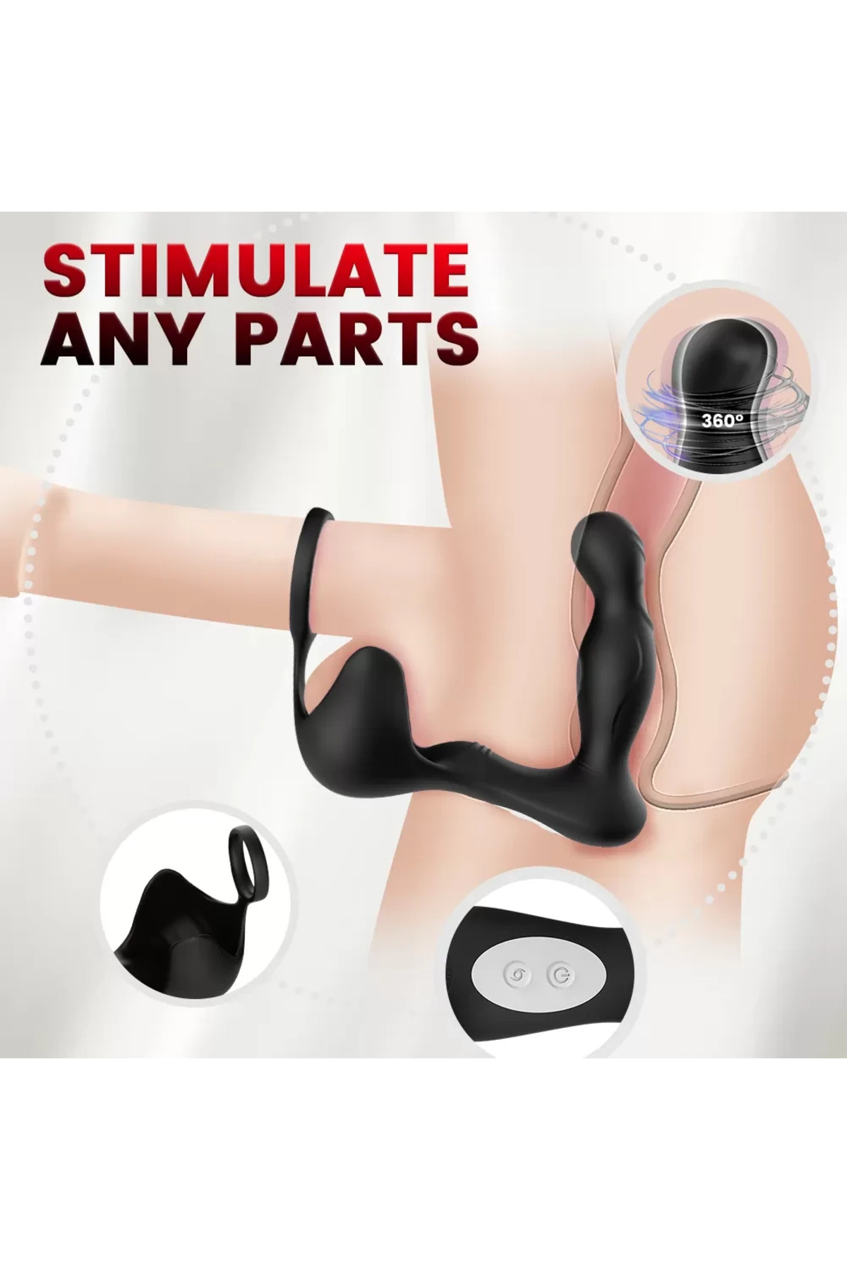 PRIME TOYS Gale Max 360° Rotasyonlu Perine ve Testis Uyarıcı Halkalı Masaj Vibratör - Görsel 3