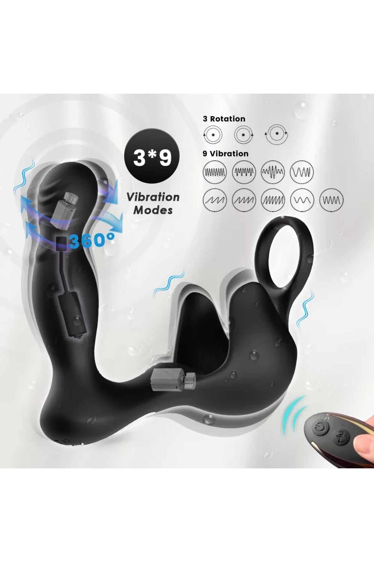 PRIME TOYS Gale Max 360° Rotasyonlu Perine ve Testis Uyarıcı Halkalı Masaj Vibratör - Görsel 4