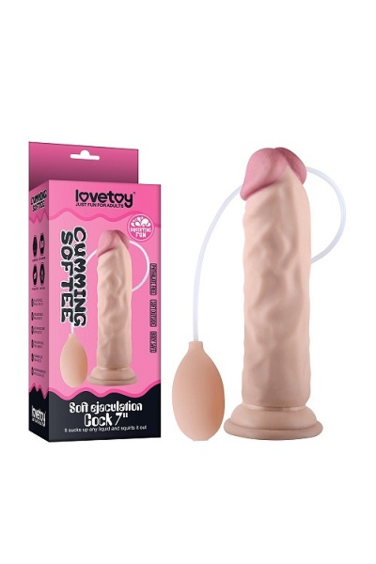 Su Fışkırtmalı Realistik Penis 18CM Vantuzlu Gerçekçi Vibratör