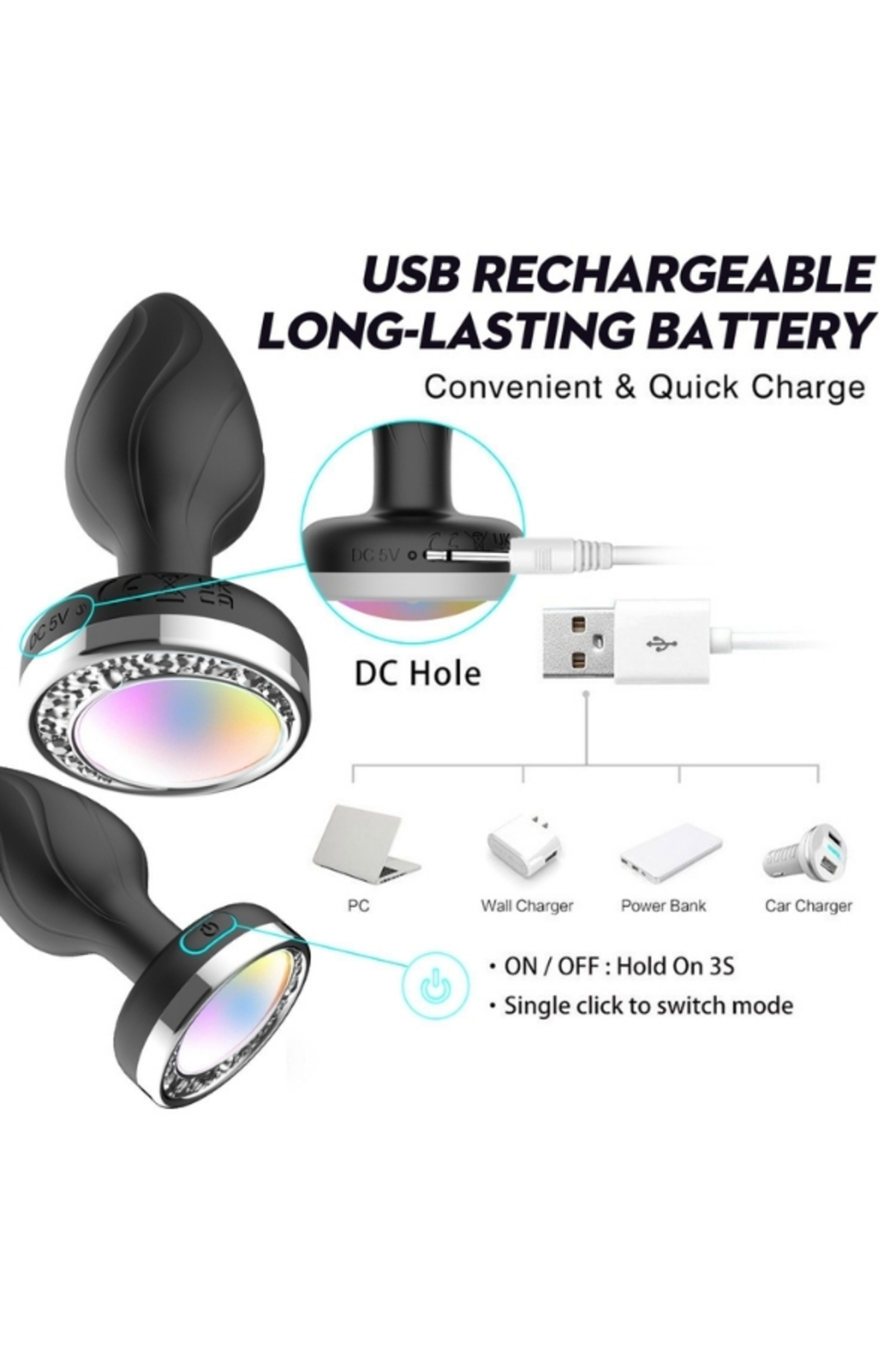 Ycxydr Telefon Kontrollü Titreşimli Anal plug - Görsel 3